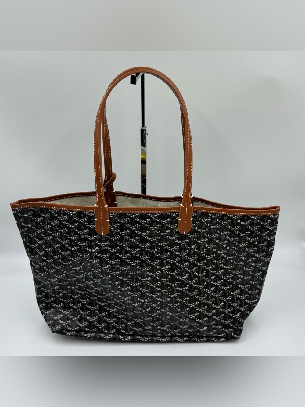 Source Unknown Brown and Black Patterned Tote - Picture 2 of 9